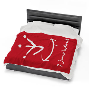 I Jump Instead Plush Blanket - Crimson Red w/ White Logo
