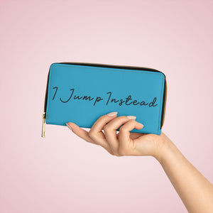 I Jump Instead Trophy Wallet - Aquatic Blue w/ Black Logo