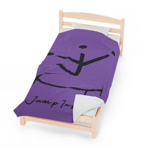 I Jump Instead Plush Blanket - Lavish Purple w/ Black Logo