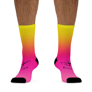 I Jump Instead Dress Socks - Yellow Gradient