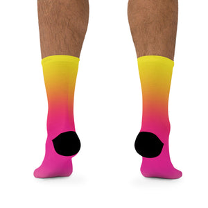 I Jump Instead Dress Socks - Yellow Gradient