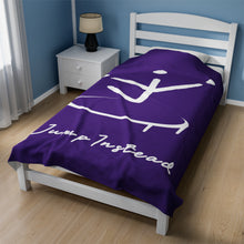 Load image into Gallery viewer, I Jump Instead Plush Blanket - Polished Purple w/ White Logo
