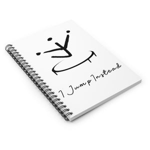 I Jump Instead Spiral Notebook - White w/ Black Logo