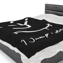 Load image into Gallery viewer, I Jump Instead Plush Blanket - Modern Black w/ White Logo
