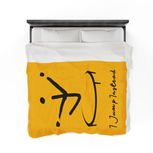 Load image into Gallery viewer, I Jump Instead Plush Blanket - Zesty Lemon w/ Black Logo
