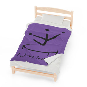 I Jump Instead Plush Blanket - Lavish Purple w/ Black Logo