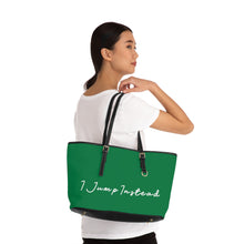 Load image into Gallery viewer, Faux Leather Shoulder Bag - Evergreen w/ White Logo
