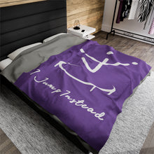 Load image into Gallery viewer, I Jump Instead Plush Blanket - Lavish Purple w/ White Logo
