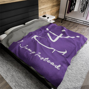 I Jump Instead Plush Blanket - Lavish Purple w/ White Logo