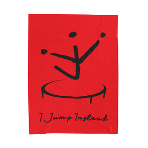 I Jump Instead Plush Blanket - Showstopper Red w/ Black Logo