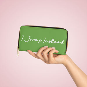 I Jump Instead Trophy Wallet - Earthy Green w/ White Logo