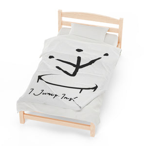 I Jump Instead Plush Blanket - Crispy White w/ Black Logo