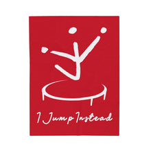 Load image into Gallery viewer, I Jump Instead Plush Blanket - Crimson Red w/ White Logo
