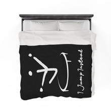 Load image into Gallery viewer, I Jump Instead Plush Blanket - Modern Black w/ White Logo
