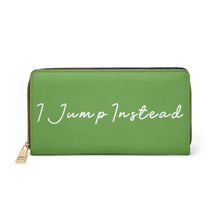 Load image into Gallery viewer, I Jump Instead Trophy Wallet - Earthy Green w/ White Logo
