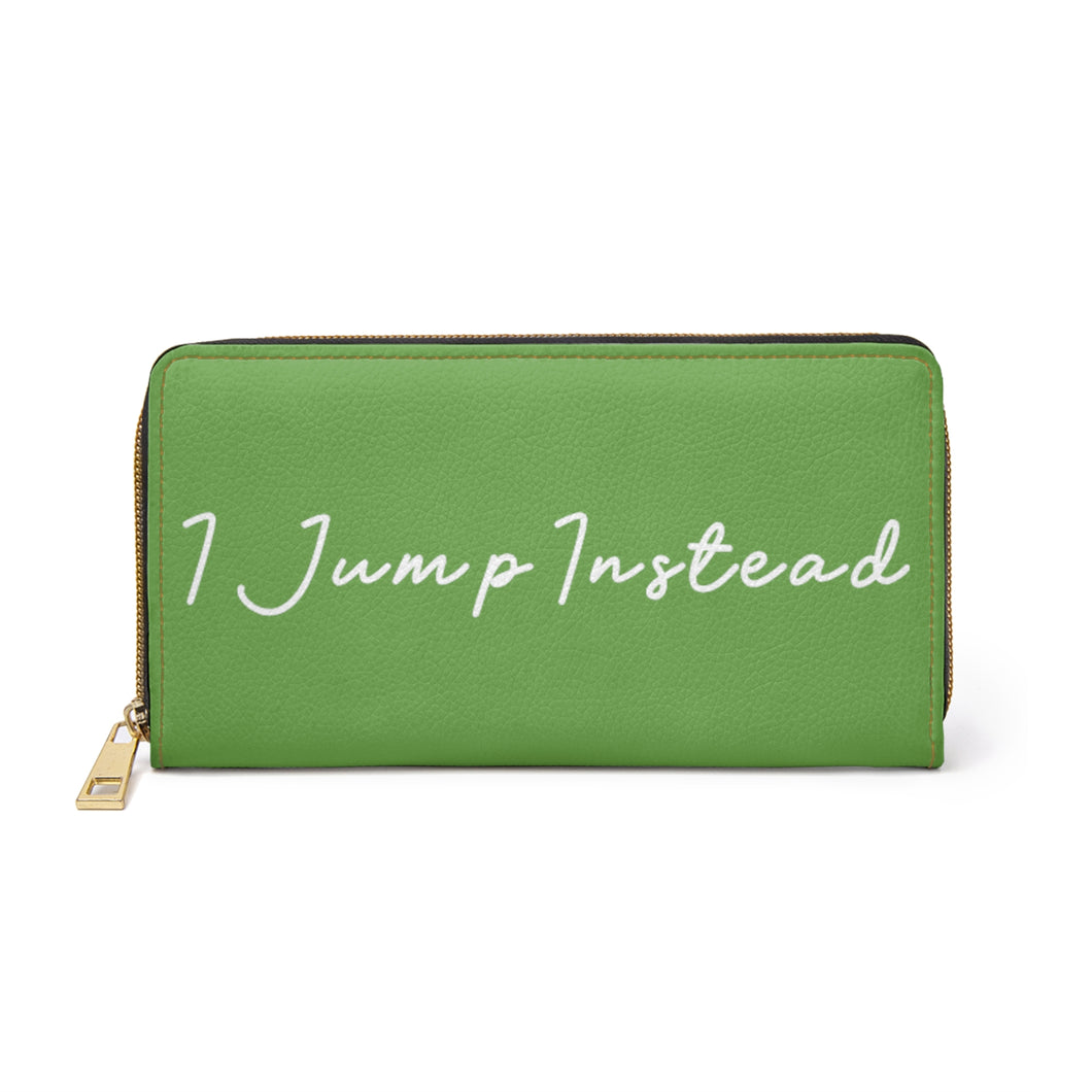 I Jump Instead Trophy Wallet - Earthy Green w/ White Logo