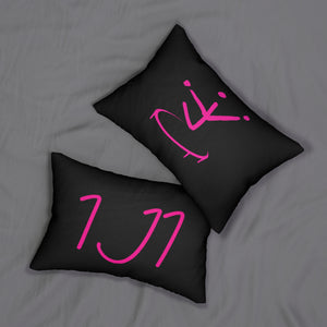 I Jump Instead Lumbar Pillow - Black w/ Pink Logo