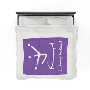 I Jump Instead Plush Blanket - Lavish Purple w/ White Logo