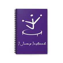 Load image into Gallery viewer, I Jump Instead Spiral Notebook - Polished Purple w/ White Logo
