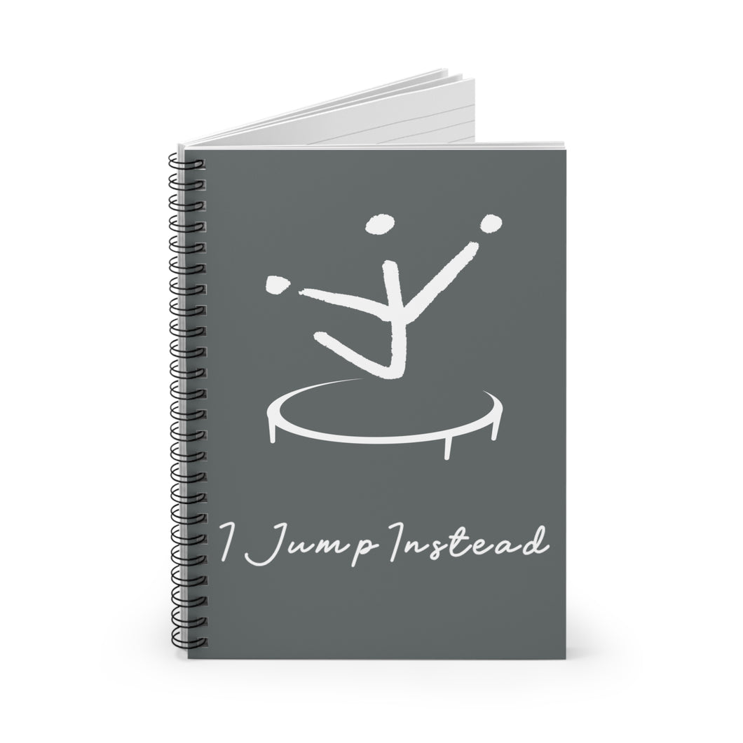 I Jump Instead Spiral Notebook - Stormy Grey w/ White Logo