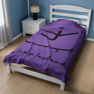 I Jump Instead Plush Blanket - Lavish Purple w/ Black Logo