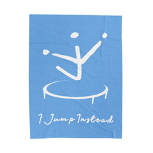 Load image into Gallery viewer, I Jump Instead Plush Blanket - Baby Blue w/ White Logo
