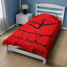 Load image into Gallery viewer, I Jump Instead Plush Blanket - Showstopper Red w/ Black Logo
