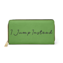 Load image into Gallery viewer, I Jump Instead Trophy Wallet - Earthy Green w/ Black Logo
