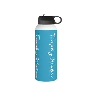 I Jump Instead Stainless Steel Water Bottle - Aquatic Blue w/ White Logo