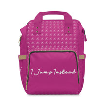 Load image into Gallery viewer, I Jump Instead Trophy Backpack - Magenta w/ White Logo
