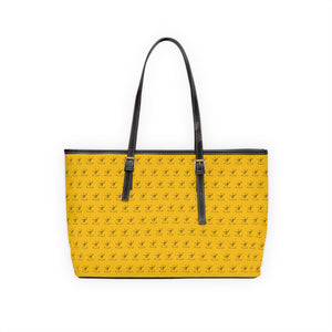 Faux Leather Shoulder Bag - Zesty Lemon w/ Black Logo