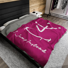 Load image into Gallery viewer, I Jump Instead Plush Blanket - Magenta w/ White Logo
