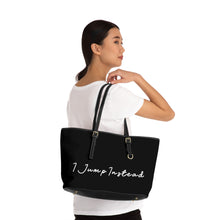 Load image into Gallery viewer, Faux Leather Shoulder Bag - Modern Black w/ White Logo
