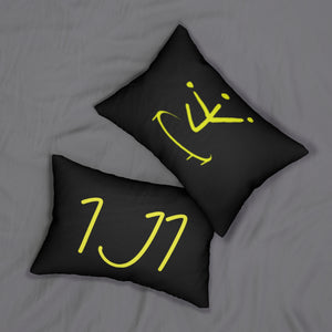 I Jump Instead Lumbar Pillow - Black w/ Yellow Logo