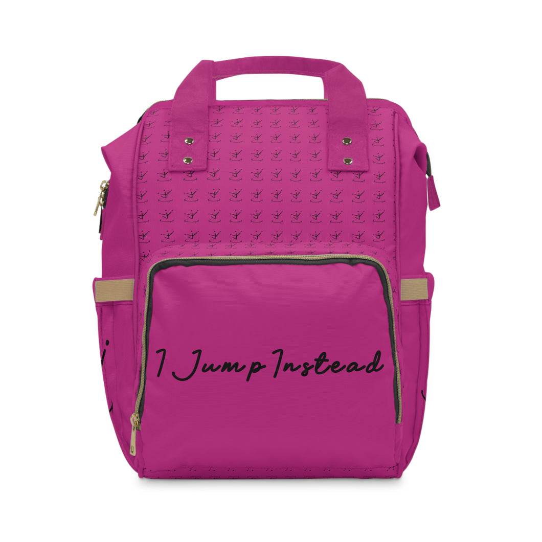 I Jump Instead Trophy Backpack - Magenta w/ Black Logo