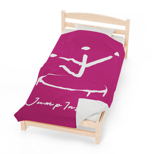 I Jump Instead Plush Blanket - Magenta w/ White Logo