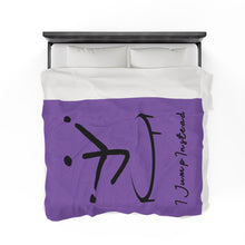 Load image into Gallery viewer, I Jump Instead Plush Blanket - Lavish Purple w/ Black Logo
