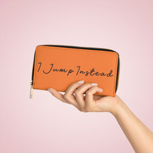 Load image into Gallery viewer, I Jump Instead Trophy Wallet - Tangerine Orange w/ Black Logo
