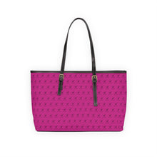 Load image into Gallery viewer, Faux Leather Shoulder Bag - Magenta w/ Black Logo
