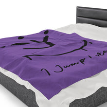 Load image into Gallery viewer, I Jump Instead Plush Blanket - Lavish Purple w/ Black Logo
