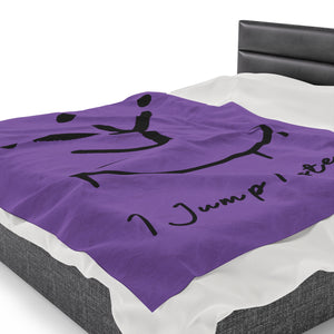 I Jump Instead Plush Blanket - Lavish Purple w/ Black Logo