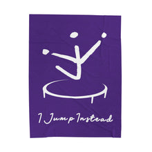 Load image into Gallery viewer, I Jump Instead Plush Blanket - Polished Purple w/ White Logo
