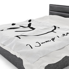 Load image into Gallery viewer, I Jump Instead Plush Blanket - Crispy White w/ Black Logo
