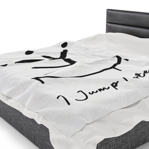 I Jump Instead Plush Blanket - Crispy White w/ Black Logo