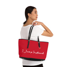 Load image into Gallery viewer, Faux Leather Shoulder Bag - Crimson Red w/ White Logo
