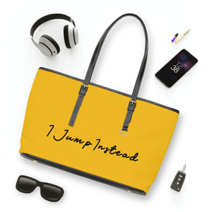 Faux Leather Shoulder Bag - Zesty Lemon w/ Black Logo