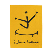 Load image into Gallery viewer, I Jump Instead Plush Blanket - Zesty Lemon w/ Black Logo
