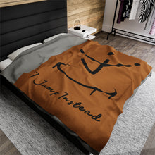 Load image into Gallery viewer, I Jump Instead Plush Blanket - Toffee w/ Black Logo
