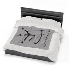 Load image into Gallery viewer, I Jump Instead Plush Blanket - Airy Grey w/ Black Logo
