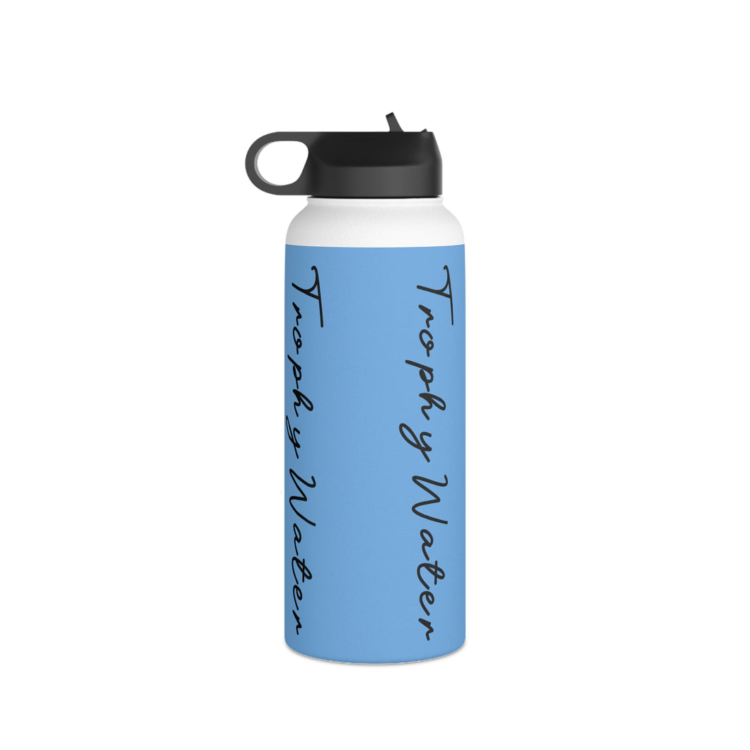 I Jump Instead Stainless Steel Water Bottle - Baby Blue w/ Black Logo